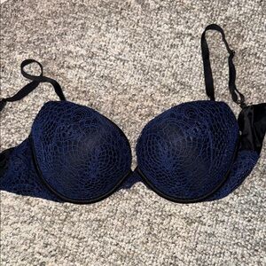 Elegant Lace Victoria secret  Women's Bra - Black and Blue